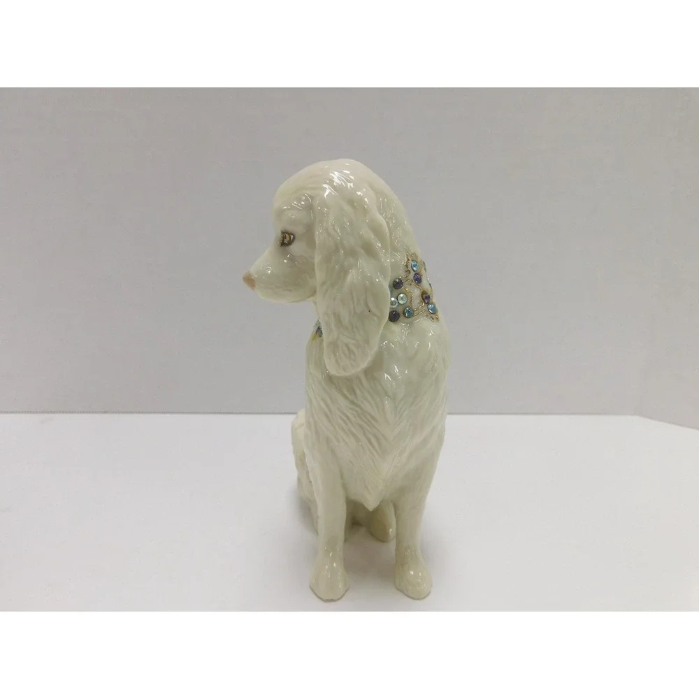 Two Lenox Figurines Cocker-Spaniel w/ Gem Collar & Cat w/Gem Collar DW799